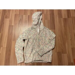 2013 Gymboree GIRLS S 5-6‎ Rainbow Cable Knit Full Zip Hoodie Sweater Cute